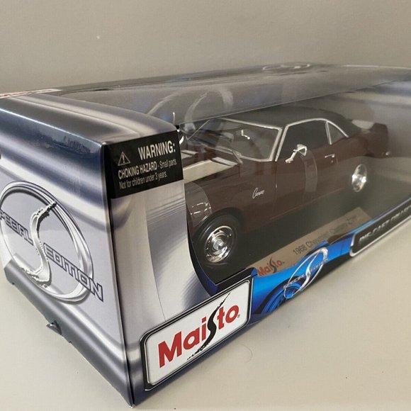 Maisto 1968 Chevrolet Camaro Z/28 Die-Cast 1:18 Scale-Burgundy/White Stripes-NIB - Picture 8 of 8